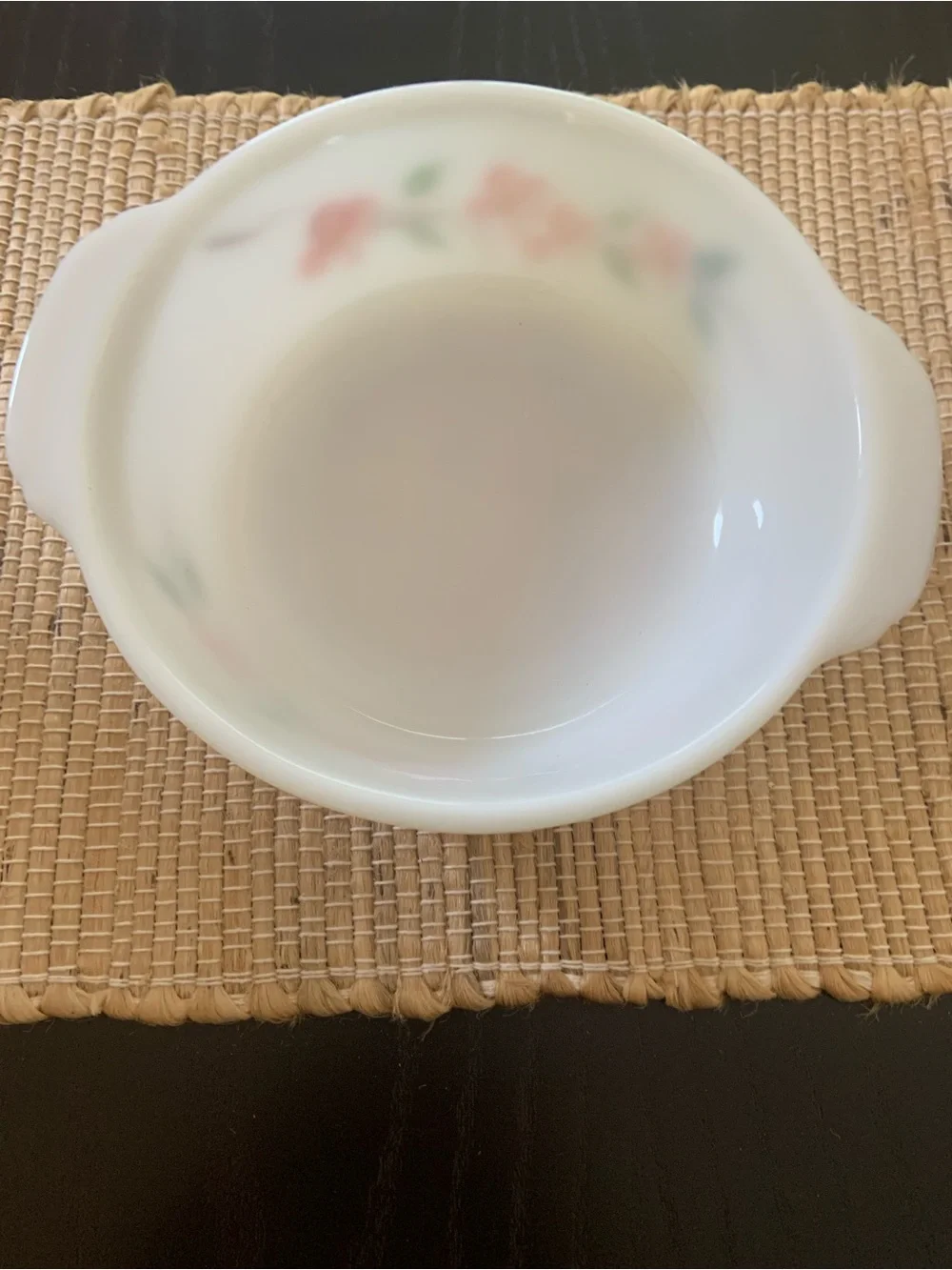 VTG Fire King peach blossom casserole dish